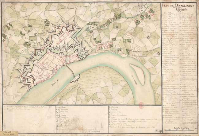 Festungsplan_v._Düsseldorf,_kolor._Handzeichnung,_1759