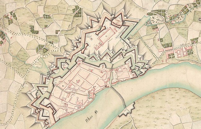 Festungsplan_v._Düsseldorf,_kolor._Handzeichnung,_1759_Titel